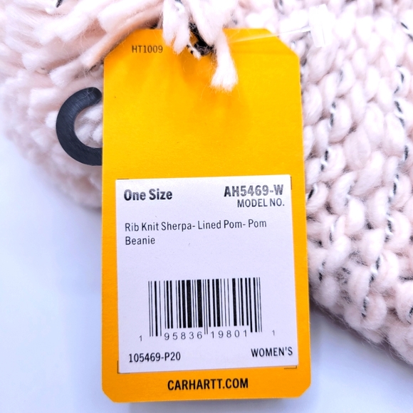 CARHARTT Rib Knit Sherpa-Lined Pom-Pom Beanie - Picture 6 of 6